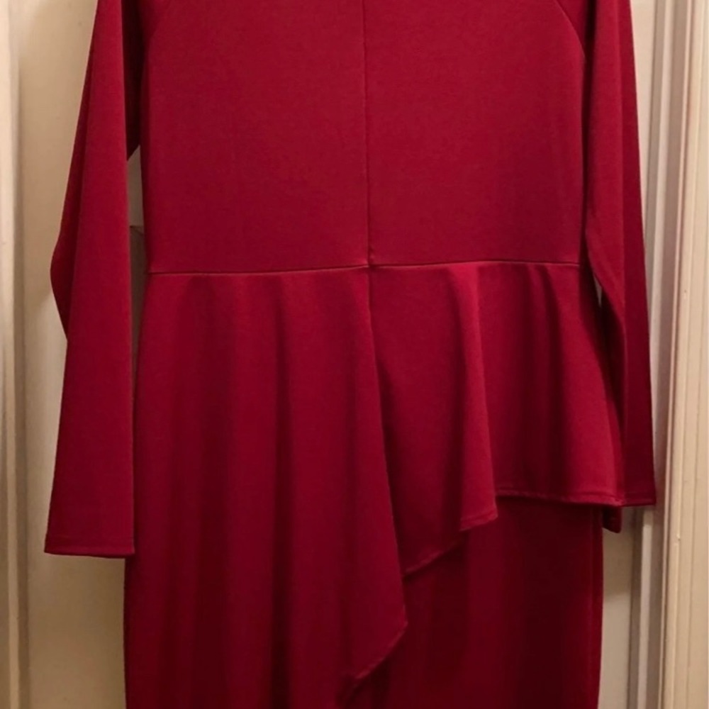 Burgundy long sleeve cocktail dress
